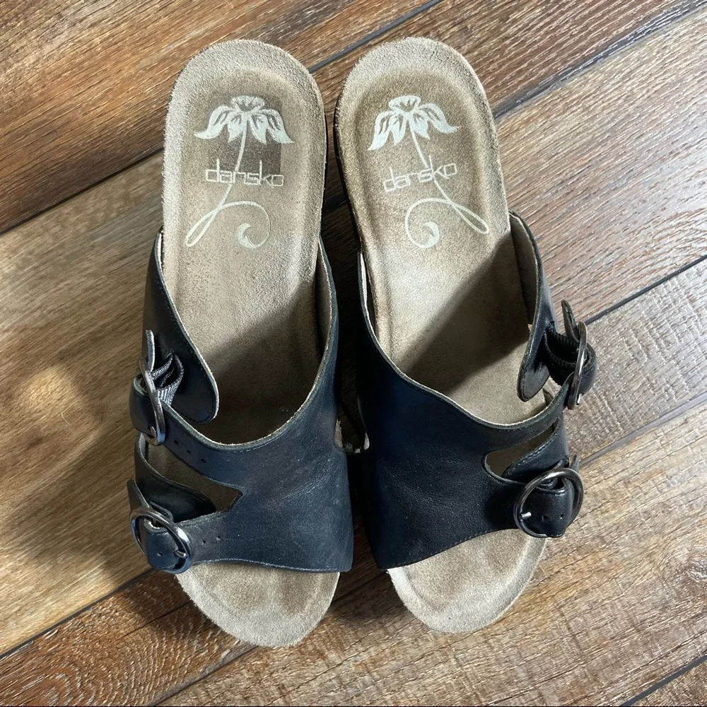 Dansko Fern Wedge Heel Slide Sandals Size 40